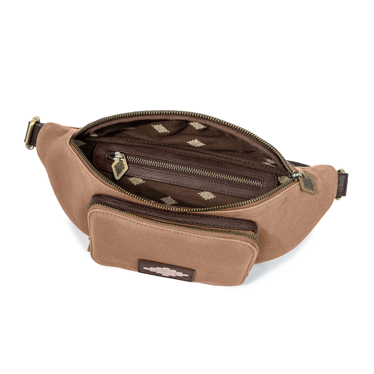 Pampeano Rinonera Canvas & Leather Crossbody Bag - Sand