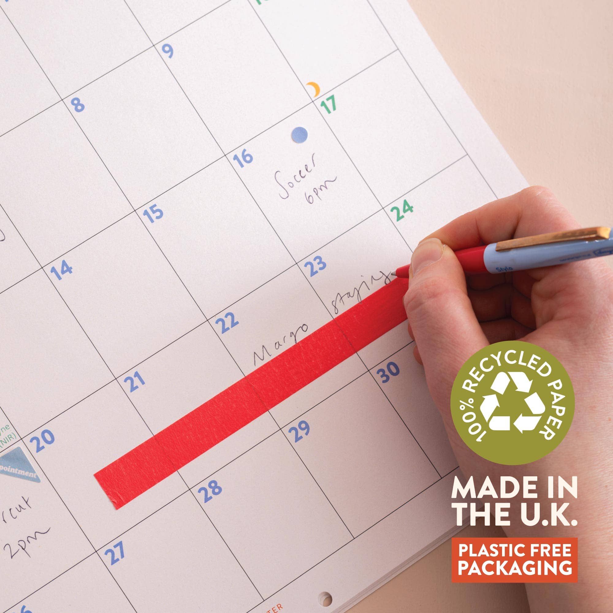 Illustrated Good Tuesday Dog Life calendar with spacious monthly planner.