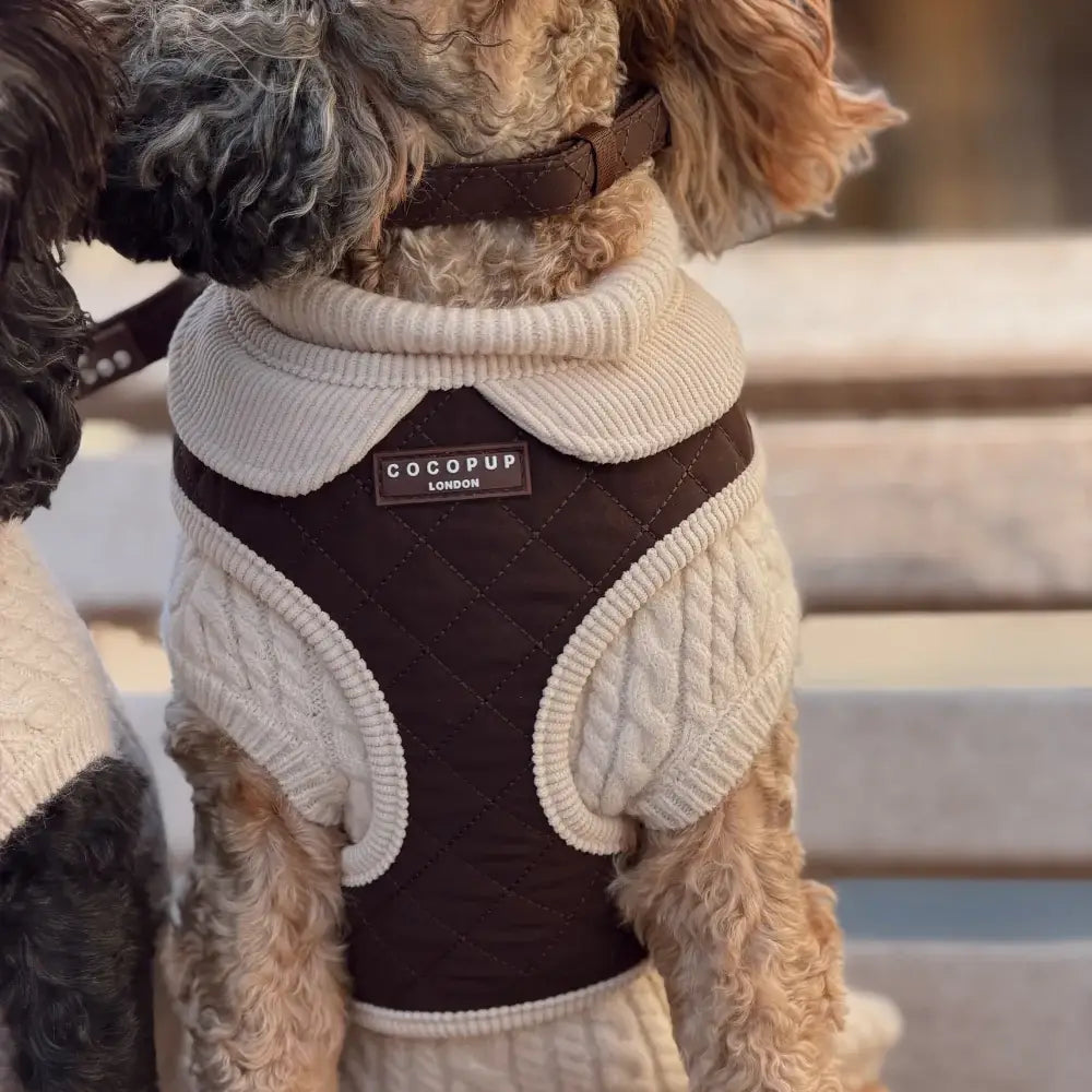 Cocopup London Burford Quilted Adjustable Dog Harness – Chocolate Brown