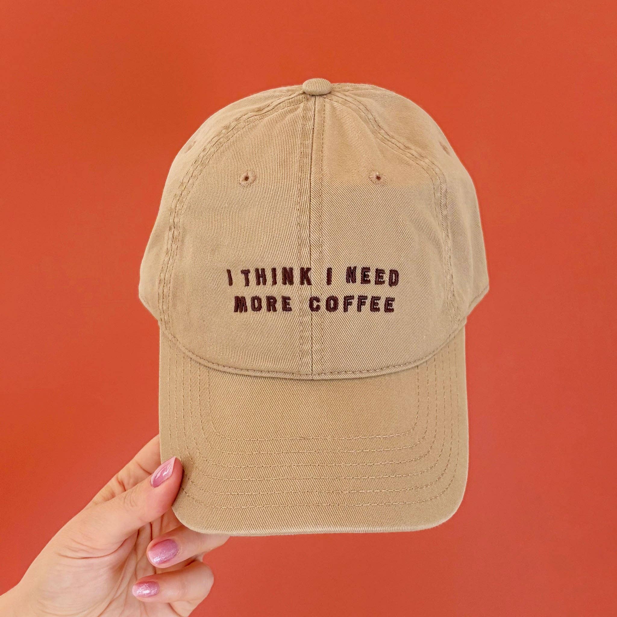 Relaxed Alphabet Bags embroidered cotton baseball cap in Sand.