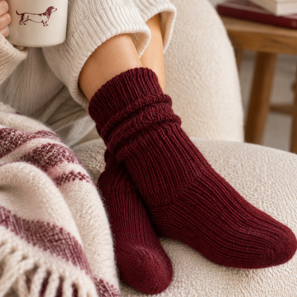 Arctic Fox & Co. Cosy Socks in Cherry