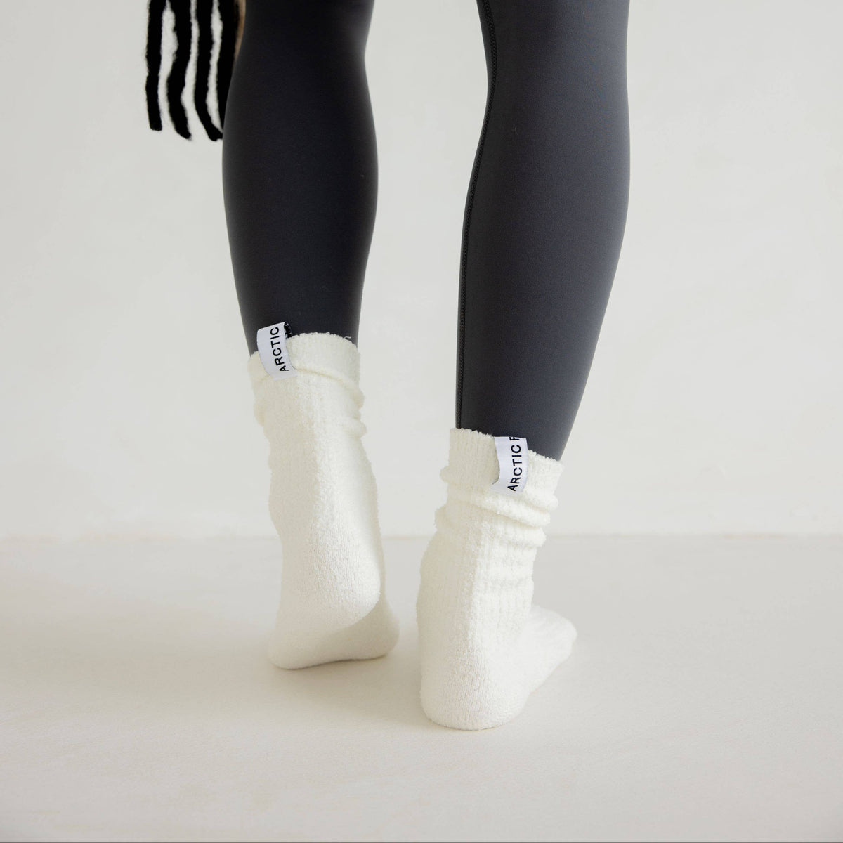 Arctic Fox & Co. recycled polyester cosy socks for women in White.