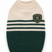 Aristopet Bruno College knitted dog jumper in English Green.