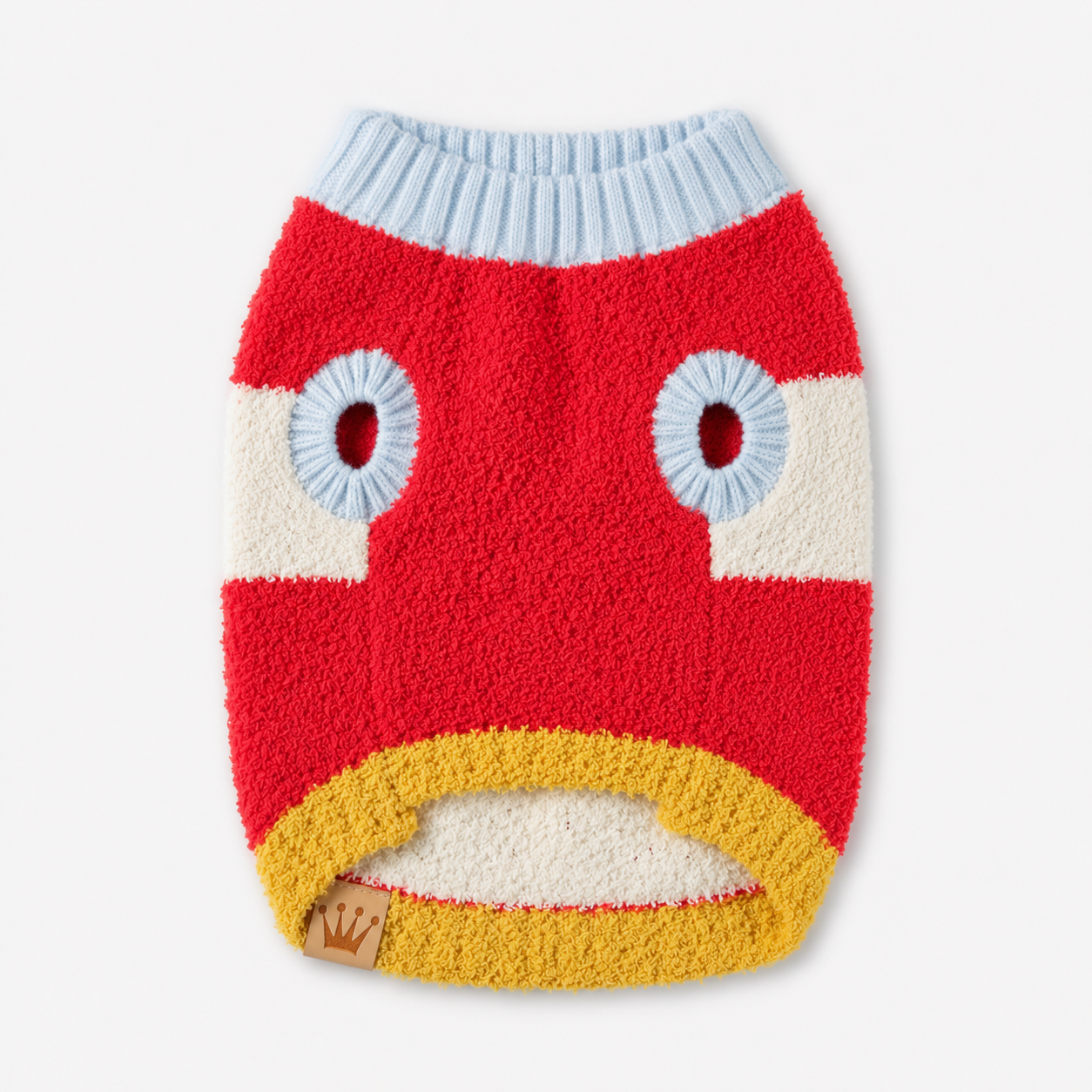 Aristopet Home red and blue dog knitwear for autumn and winter.