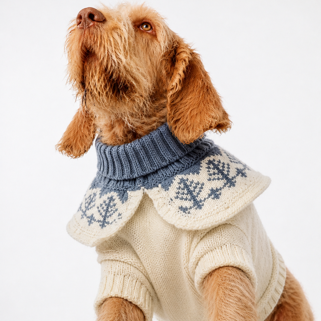 Aristopet Lilibeth knitted dog jumper for stylish cold-weather wear.