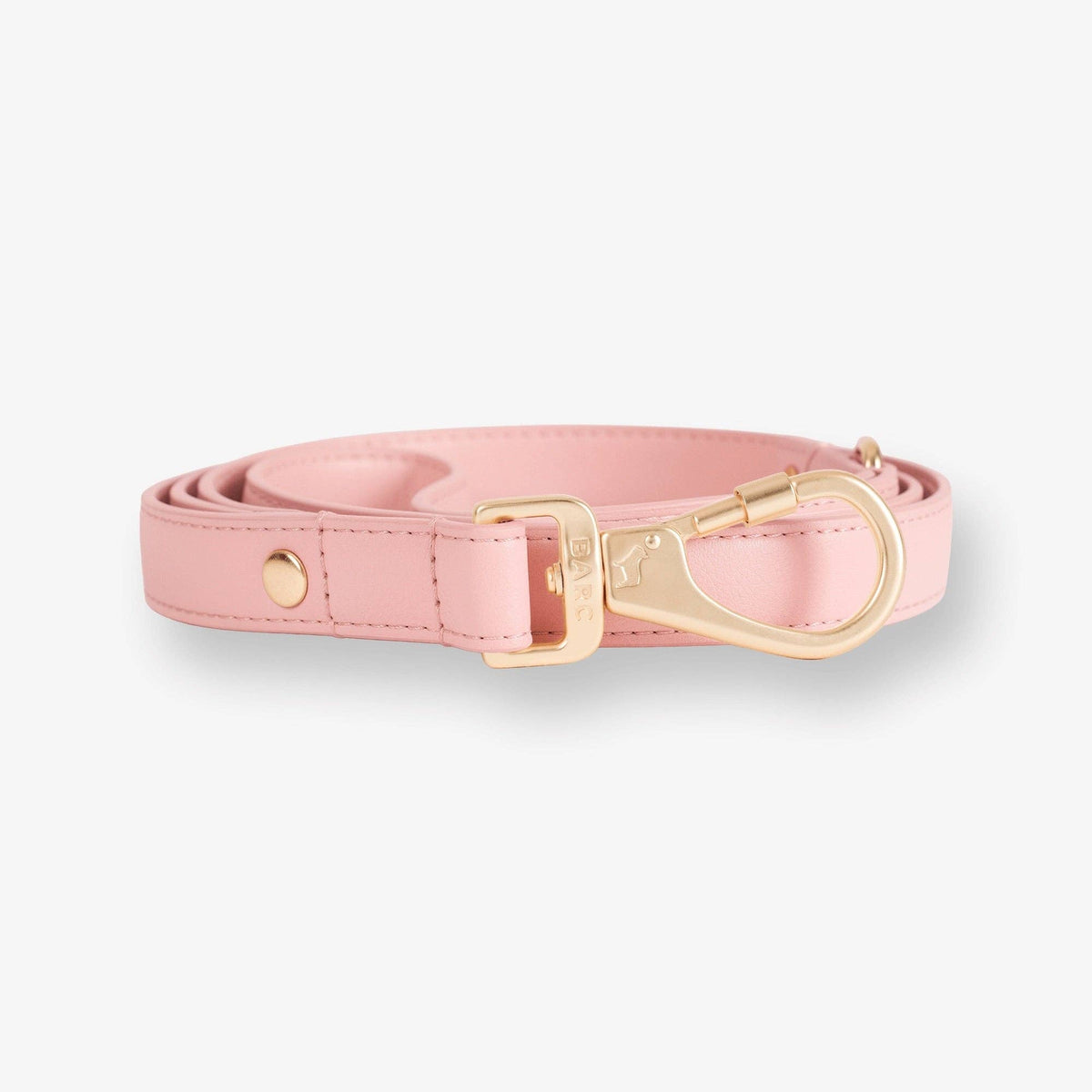 Barc London Blush Pink vegan leather City dog lead with rose-gold hardware.