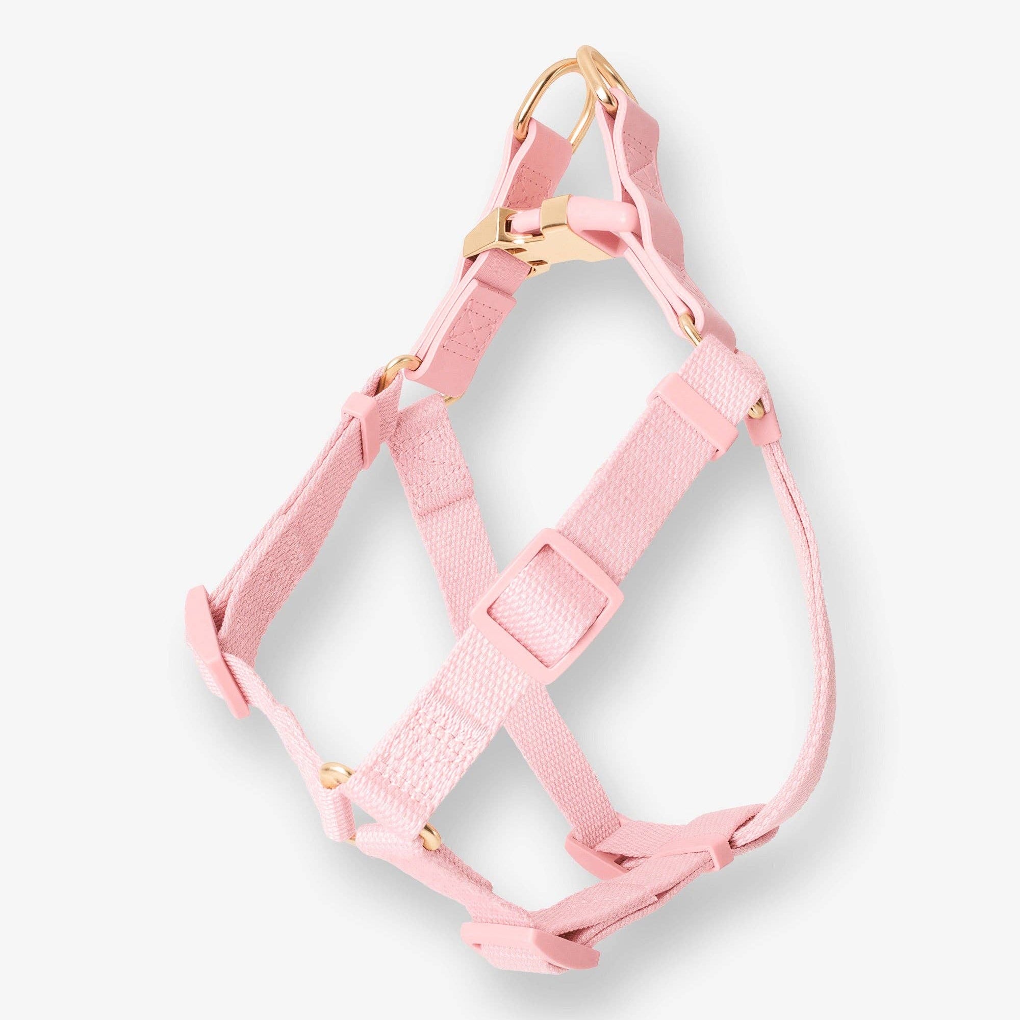 Barc London Blush Pink luxury dog harness with gold-tone hardware from Bell & Beau