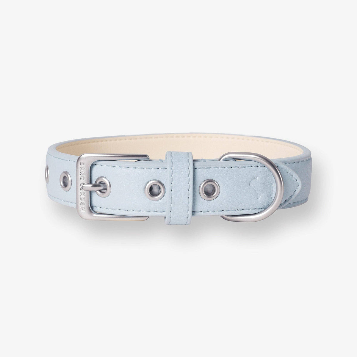Barc London Dusk Blue City dog collar with silver-tone hardware.