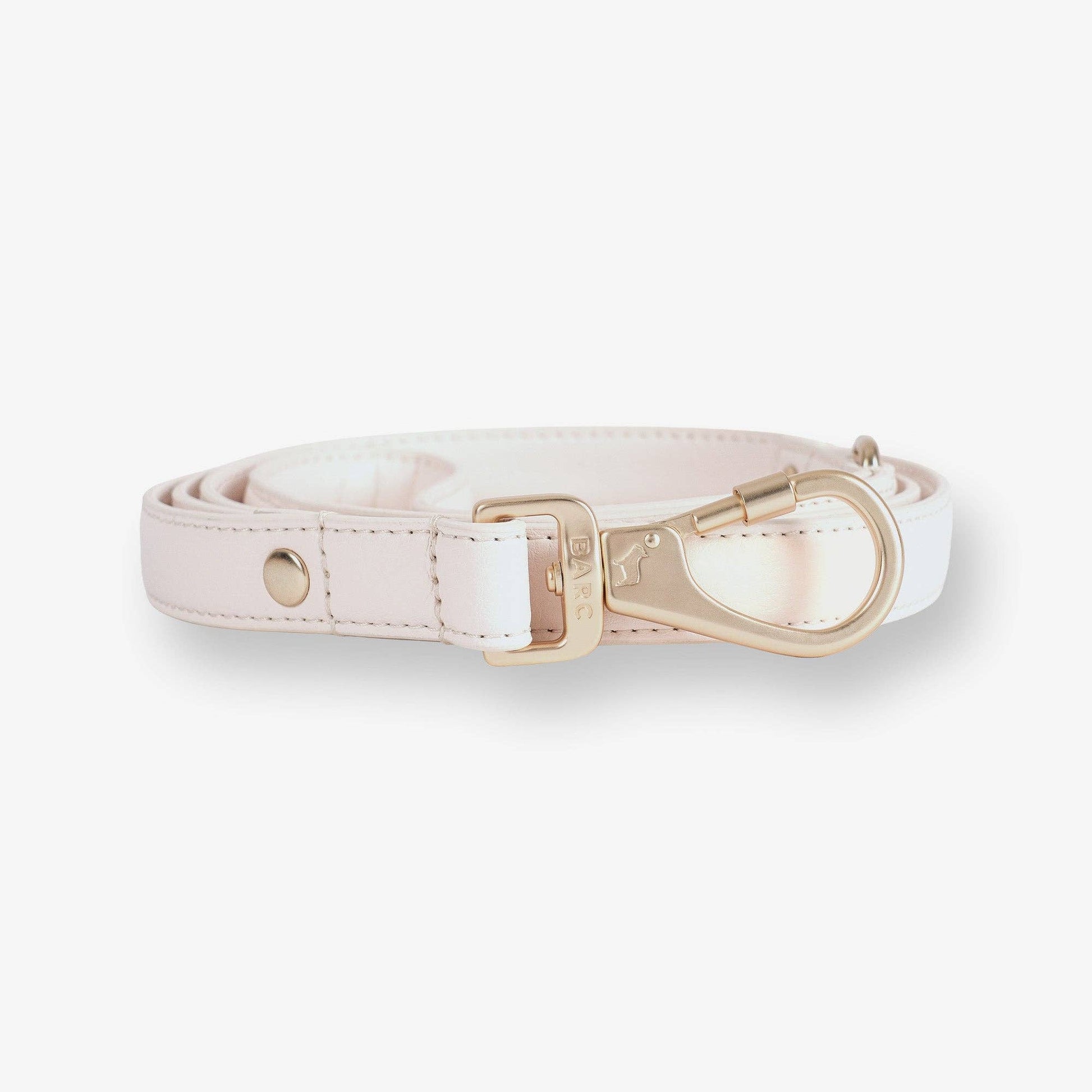 Barc London Light Ivory vegan leather City dog lead with gold-tone hardware.