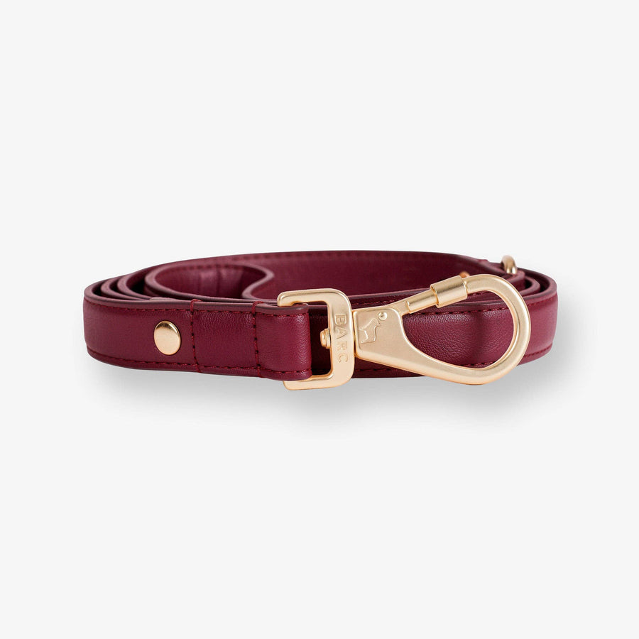 Barc London Leather Dog Lead - Merlot Red