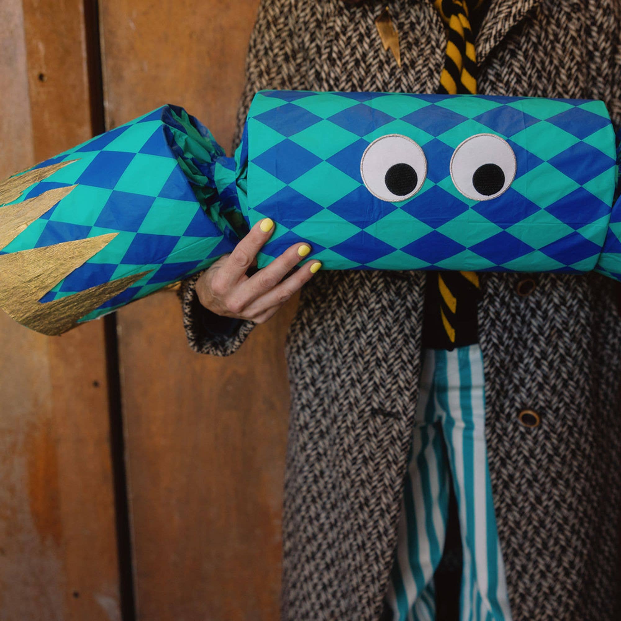 Cobalt blue and jade patterned leopard print tissue paper for luxury gift wrapping.
