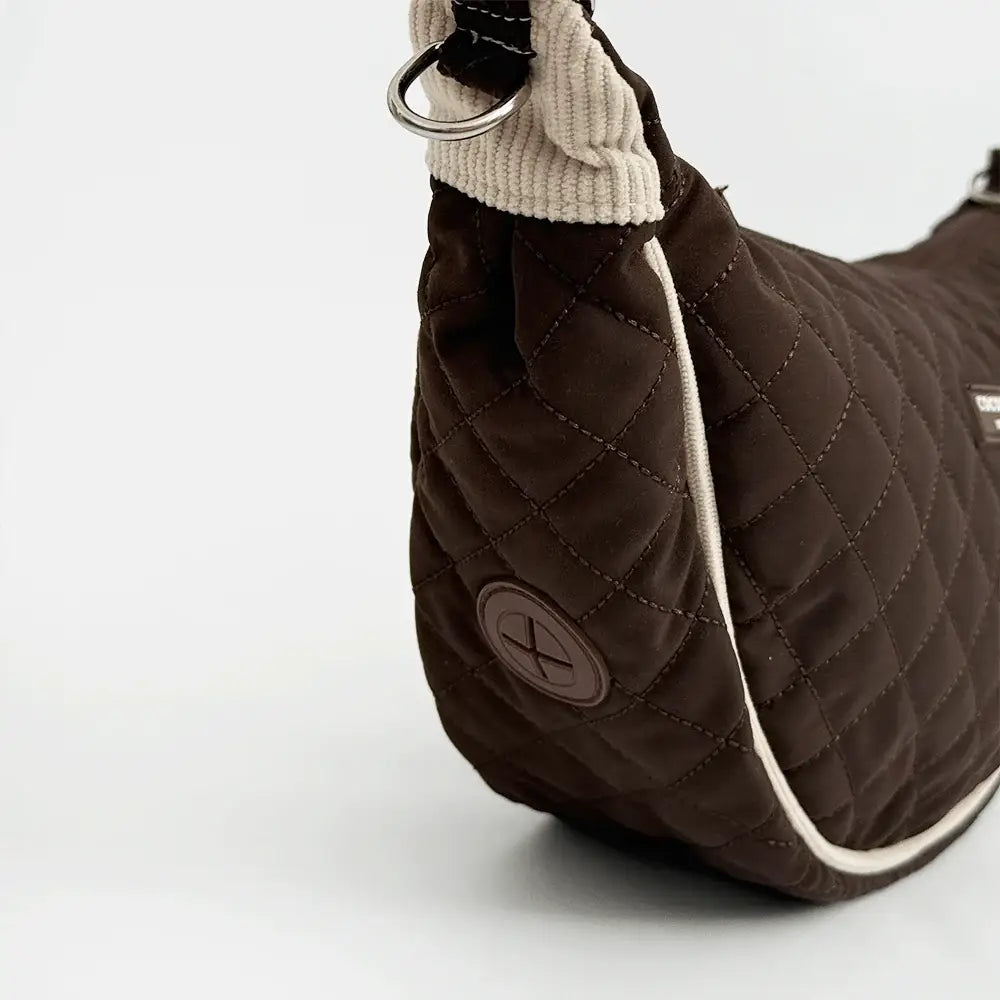Cocopup Burford chocolate brown crescent dog walking bag