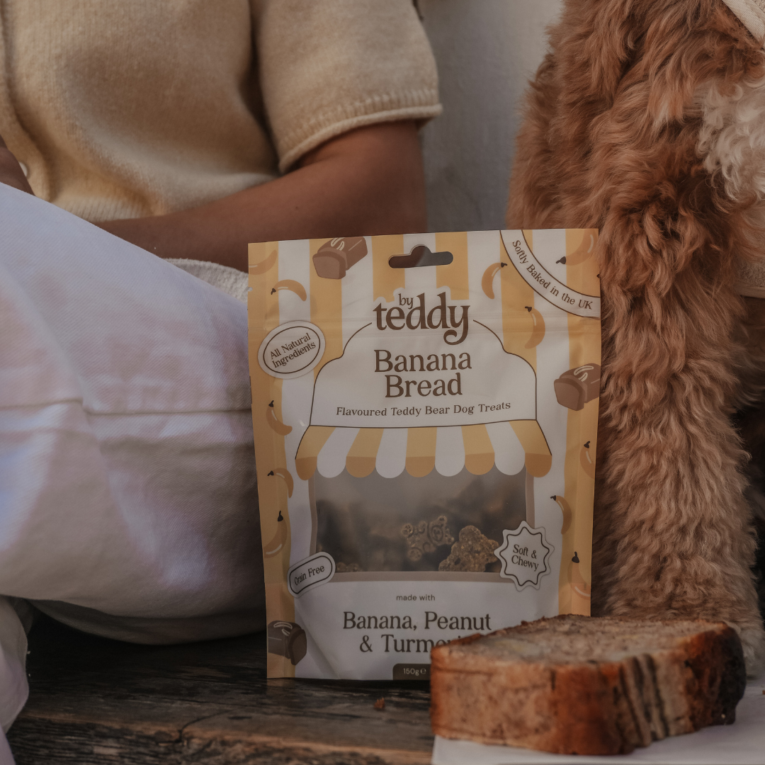 By Teddy soft Banana Bread dog treats made with real banana and peanut