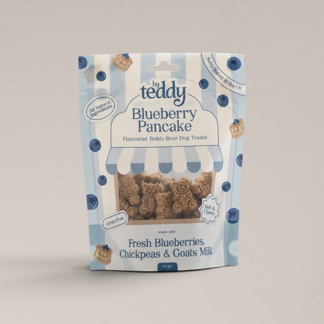 By Teddy Blueberry Pancake soft teddy bear shaped dog treats