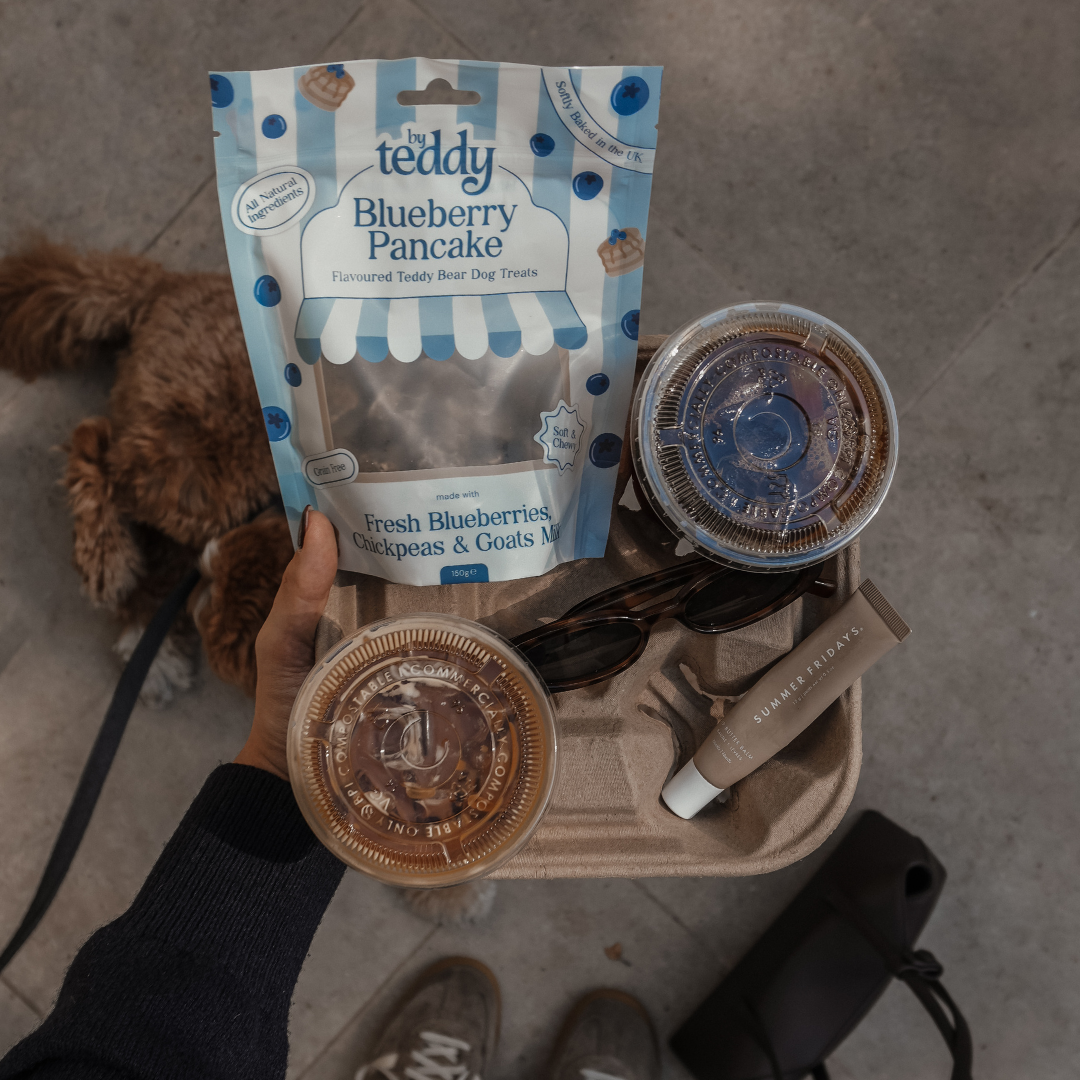 Soft teddy bear shaped Blueberry Pancake dog treats by By Teddy