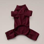 By Teddy The Capsule Fleece Dog Bodysuit in Bordeaux