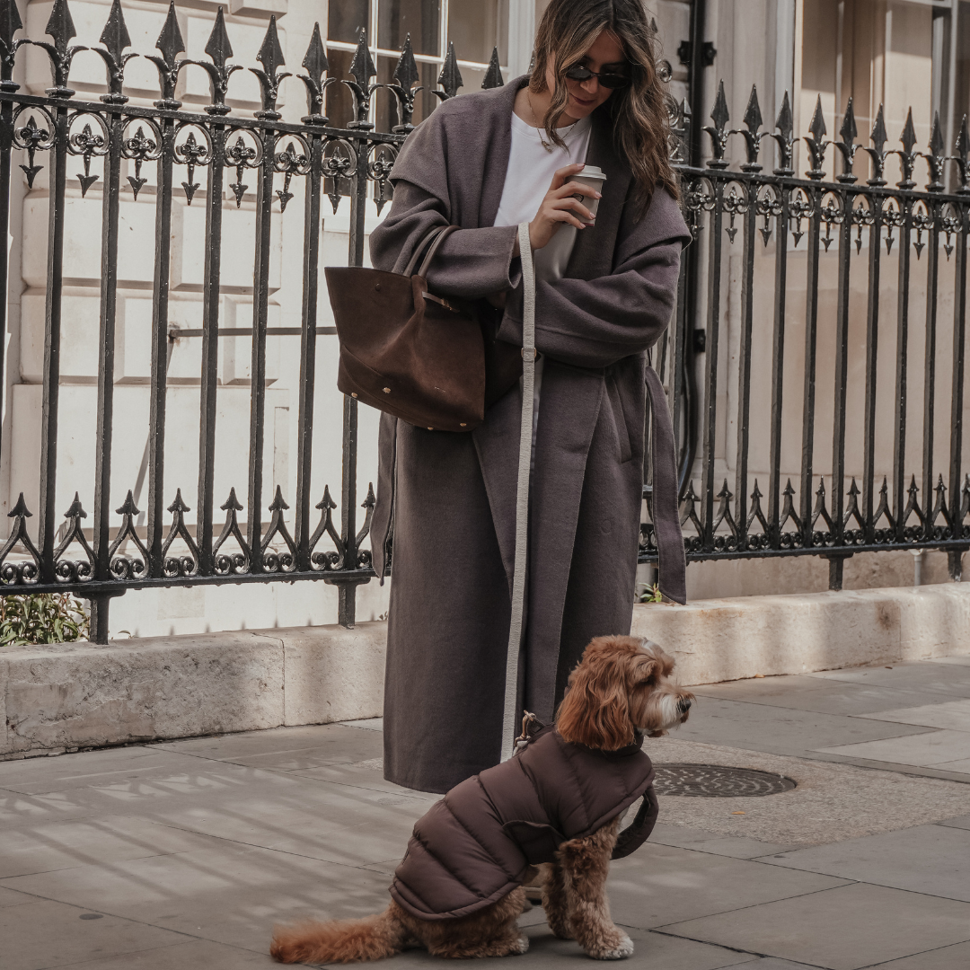 By Teddy Capsule Puffer Coat in rich chocolate brown