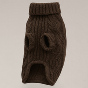 By Teddy The Capsule Cable Knit Dog Jumper in Chocolate
