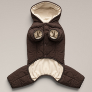 By Teddy The Capsule Quilted Dog Bodysuit in Chocolate