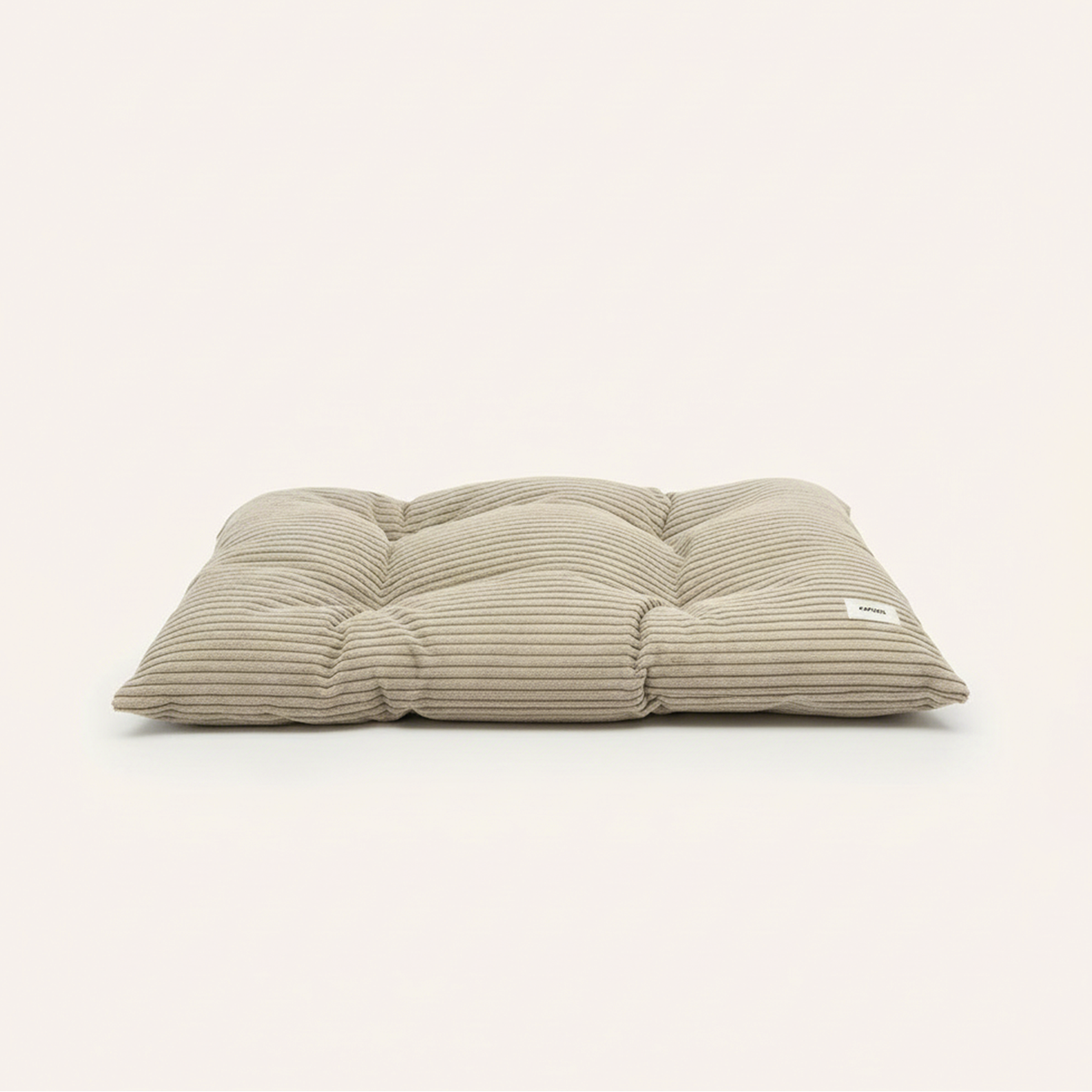 CAFIDE Bela luxury beige corduroy dog bed cushion with soft recycled fibre filling.