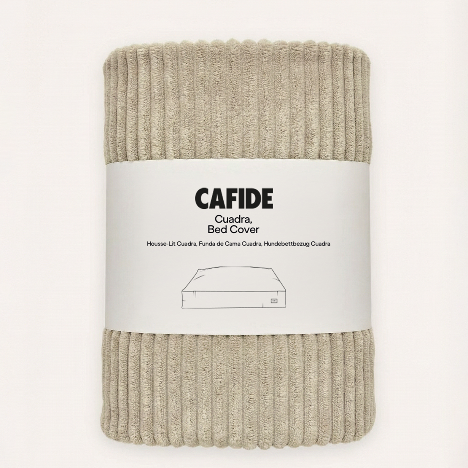 CAFIDE Cuadra replacement corduroy dog bed cover in beige designed to fit the Cuadra dog bed.