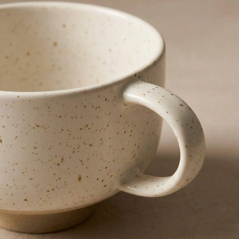 Speckled white 300ml Dog Mom stoneware mug by Egg Back Home.