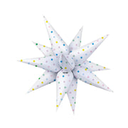 Candy Dot Starburst 32 inch air-filled foil balloon for children's birthday parties and dog birthday celebrations.