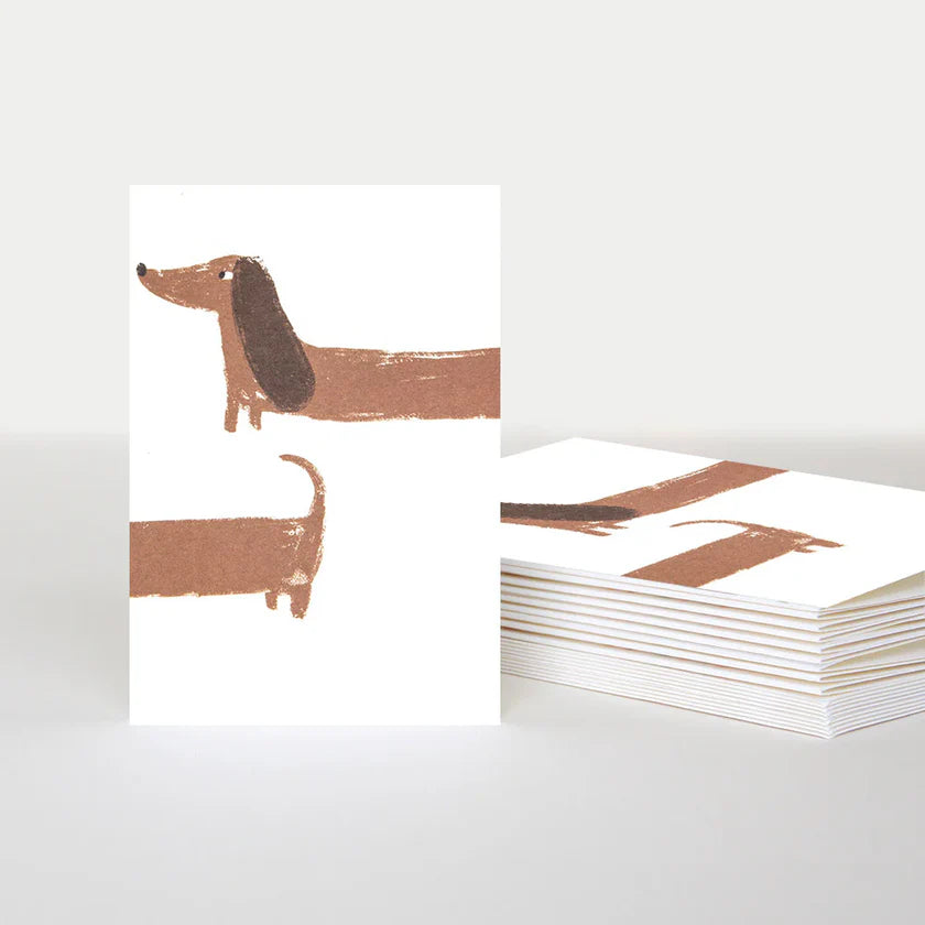 Caroline Gardner Long Sausage Dog blank notecards presented in a matching stationery box from Bell & Beau.