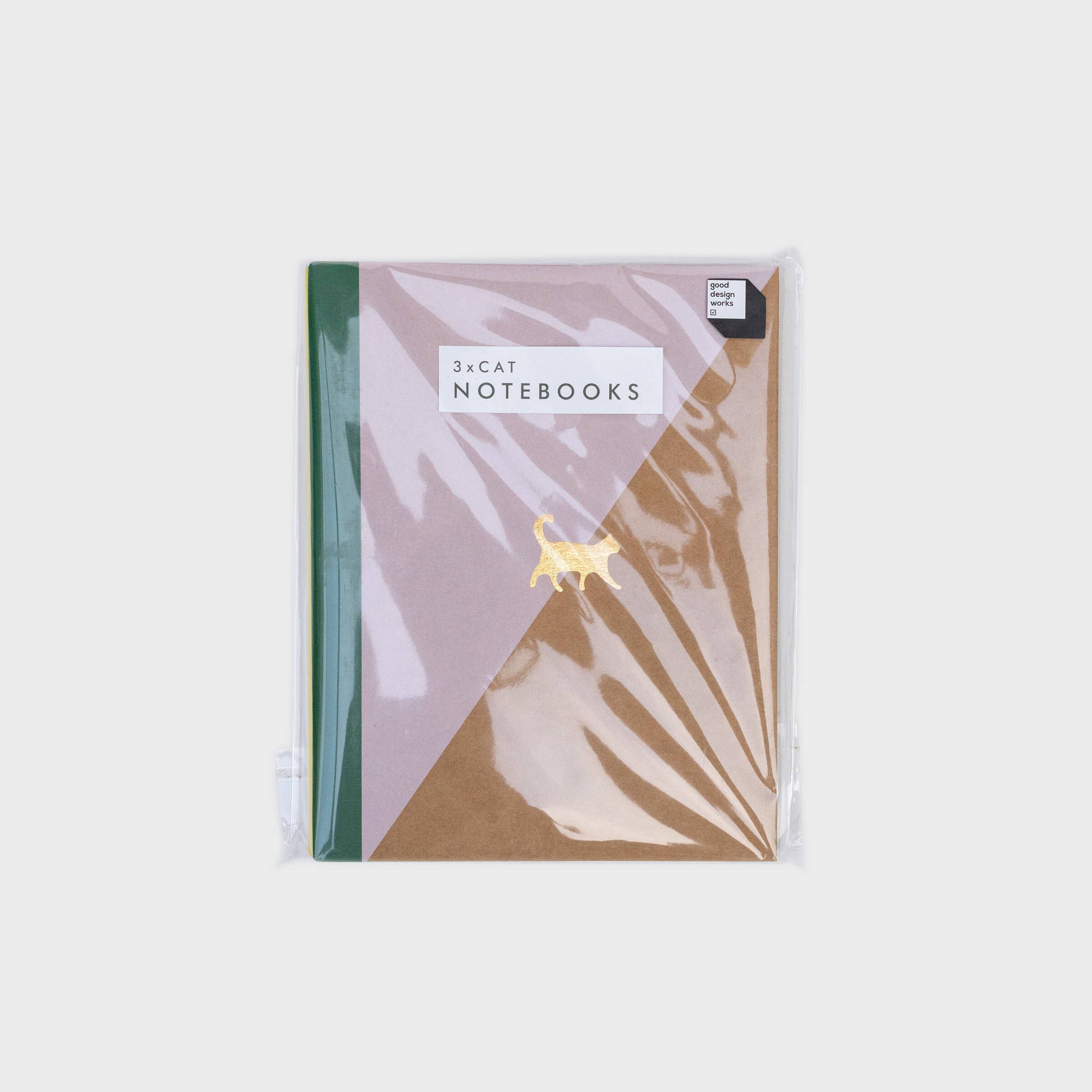 Cat themed notebook set with gold cat icons