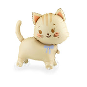 Cat On Wheels walking foil balloon with rolling wheels for children's birthday parties and pet celebrations.