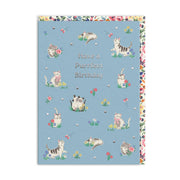 Cath Kidston Purrfect Kittens birthday card with colourful kitten illustrations.