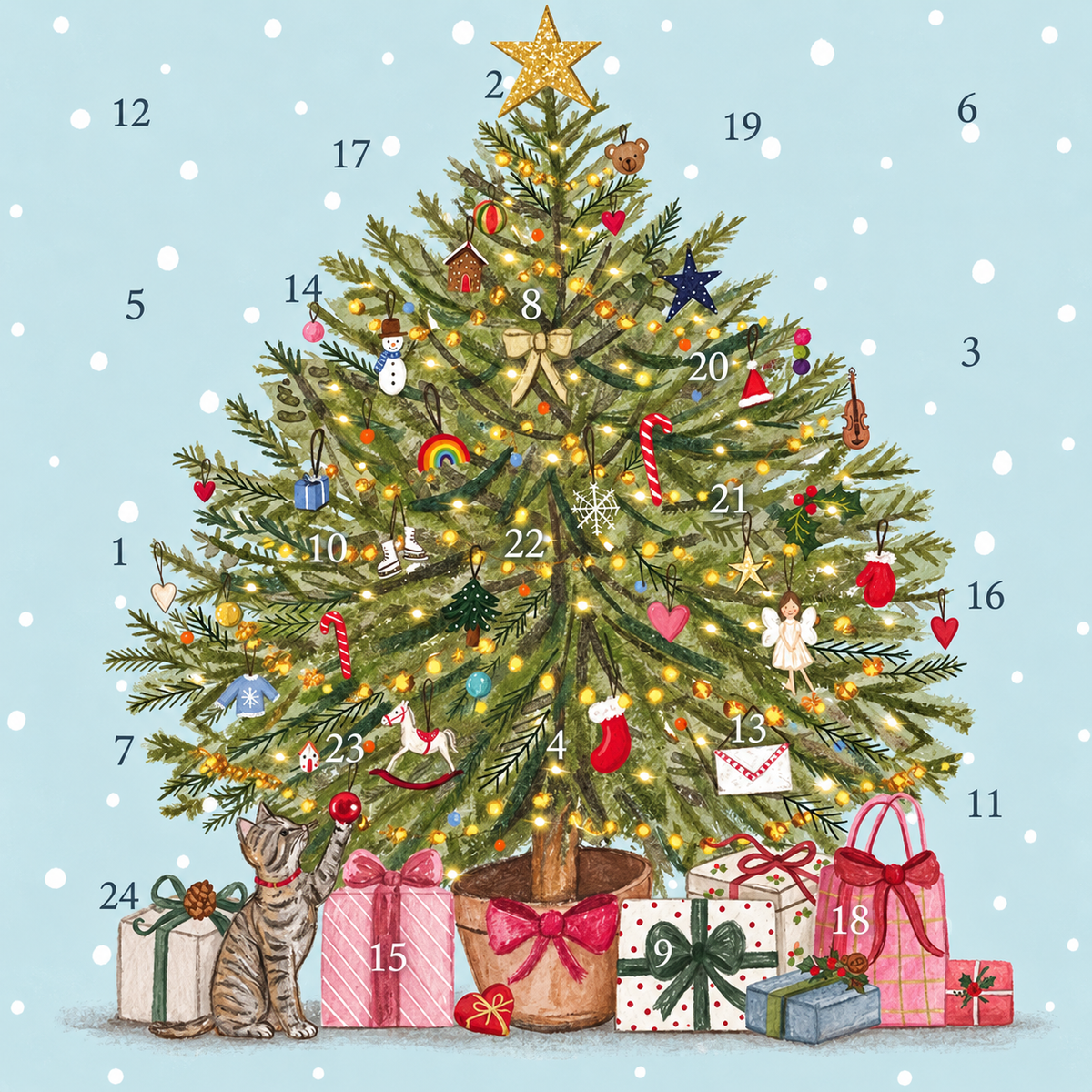 Christmas Tree Advent Calendar Card