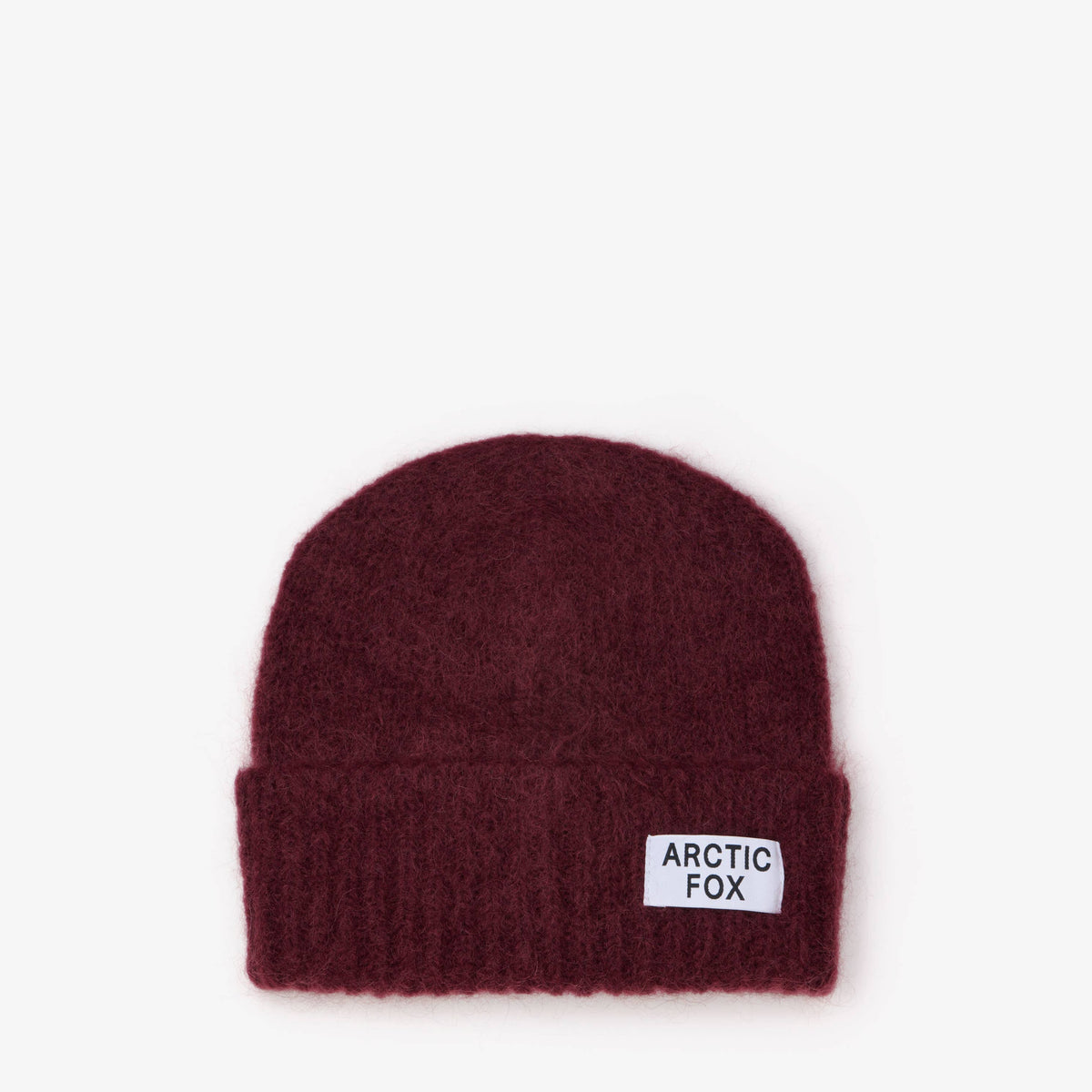 Fluffy Cherry Burgundy mohair blend winter beanie by Arctic Fox & Co.