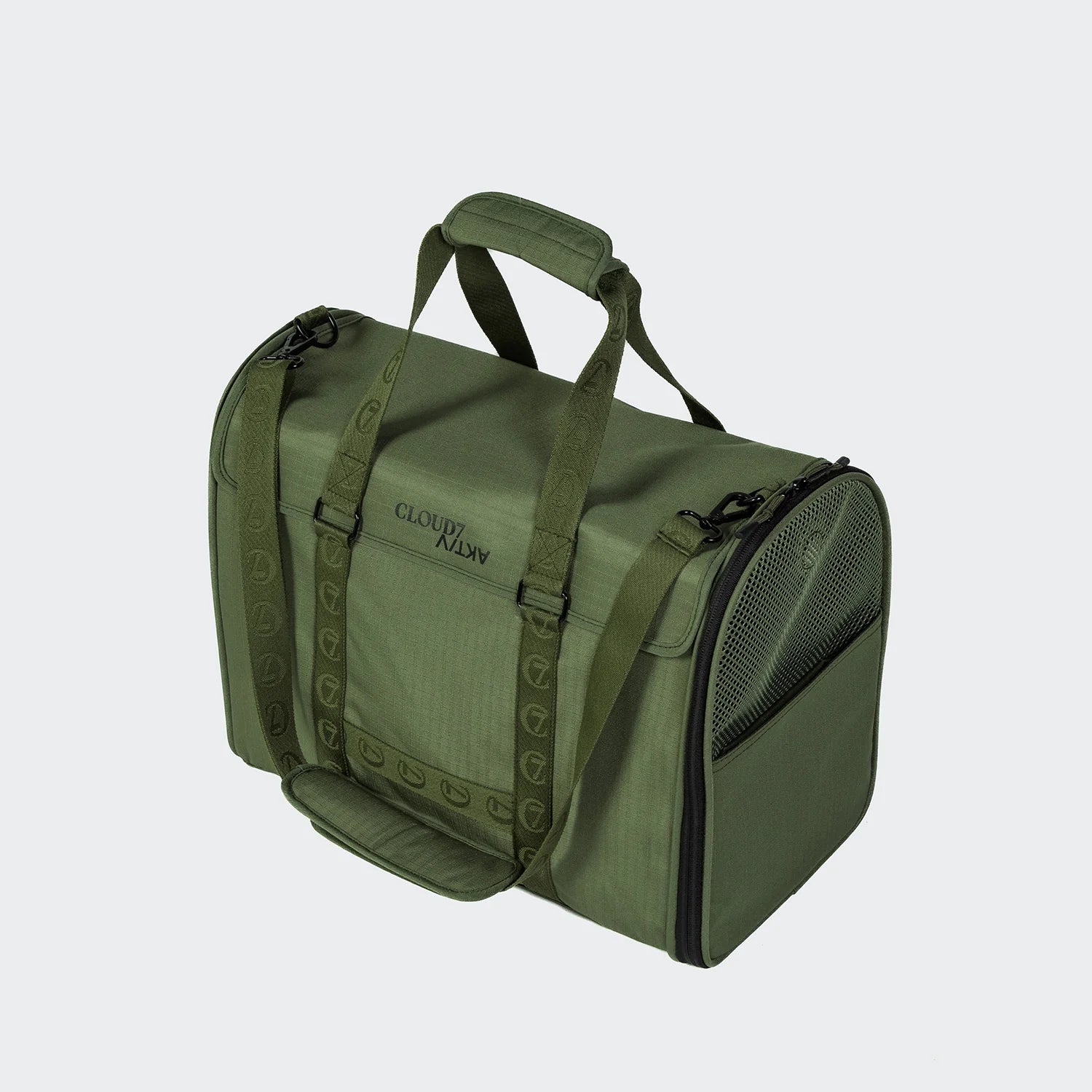 Premium dog carrier featuring removable teddy fleece cushion and integrated safety lead.
