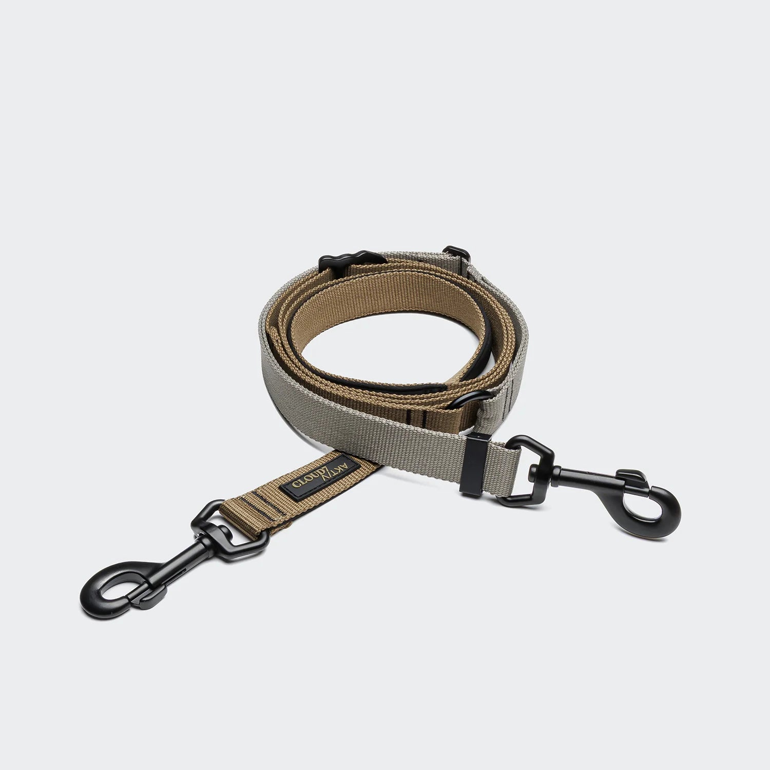 Cloud7 L-1 Hands-Free Leash AKTIV Khaki Grey adjustable crossbody dog lead available at Bell & Beau.