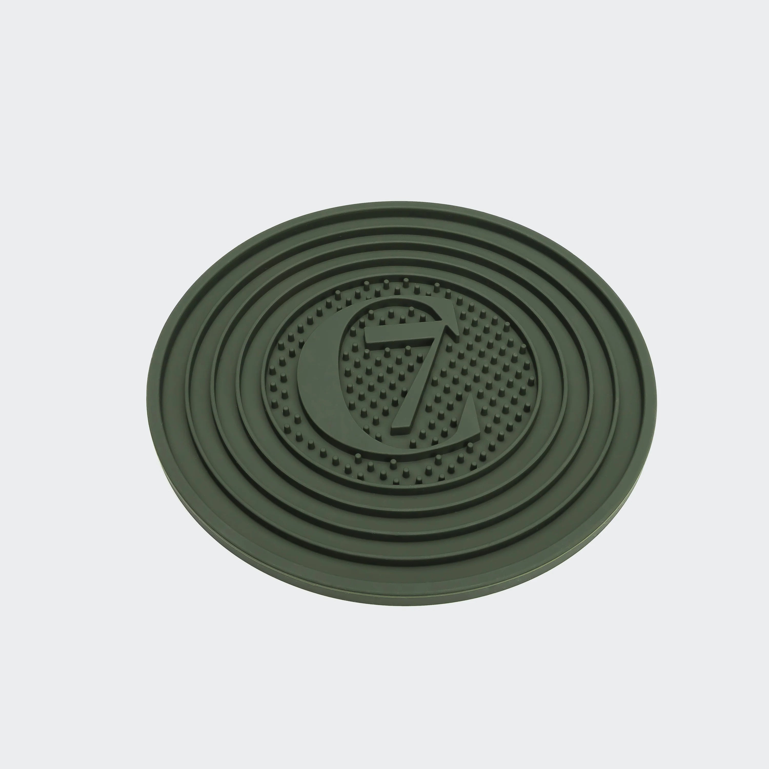 Cloud7 Lick Mat C7 Dark Olive food-grade silicone enrichment mat for dogs available at Bell & Beau.