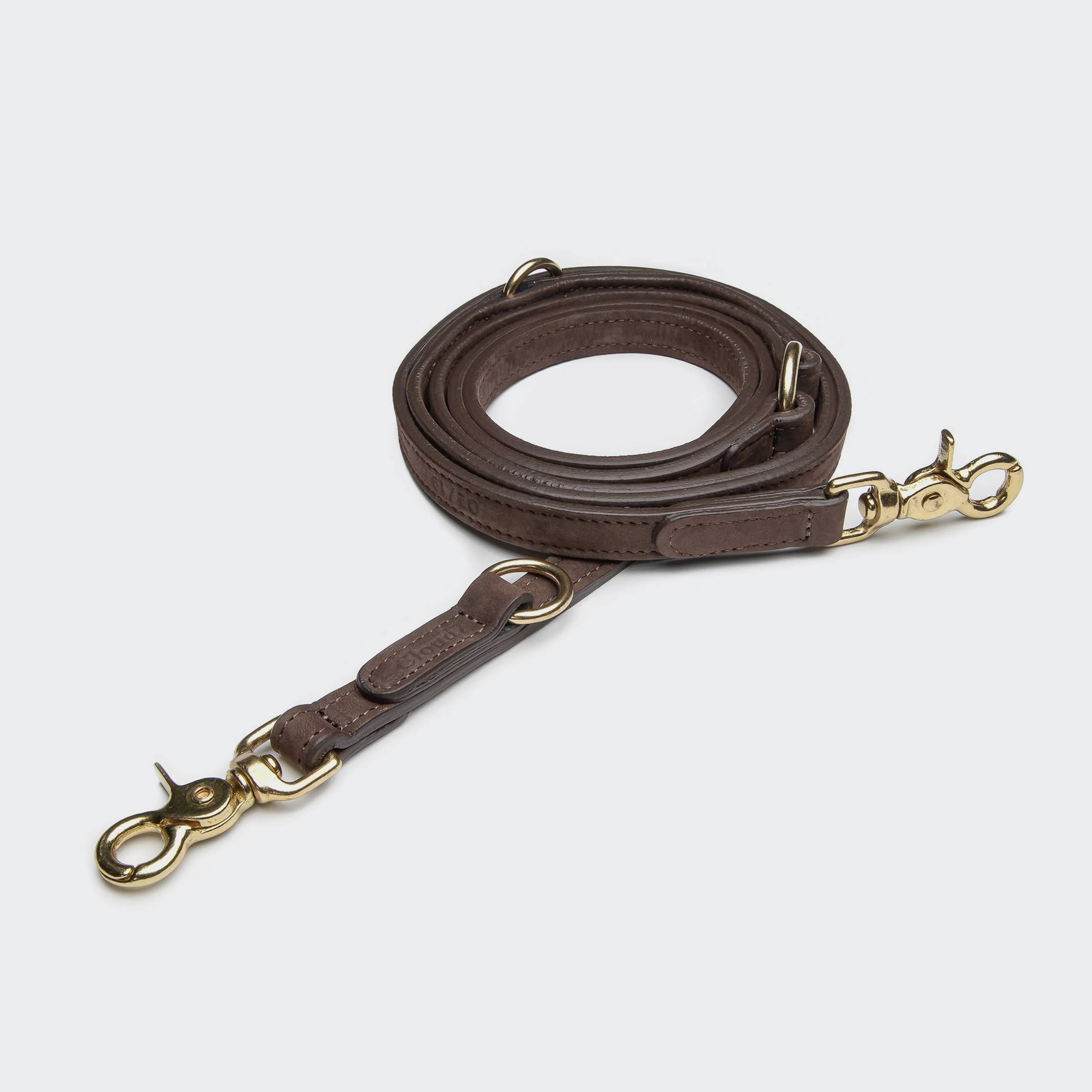Cloud7 Tiergarten Nubuck Leather Dog Leash Mocca handcrafted from premium leather and available at Bell & Beau.
