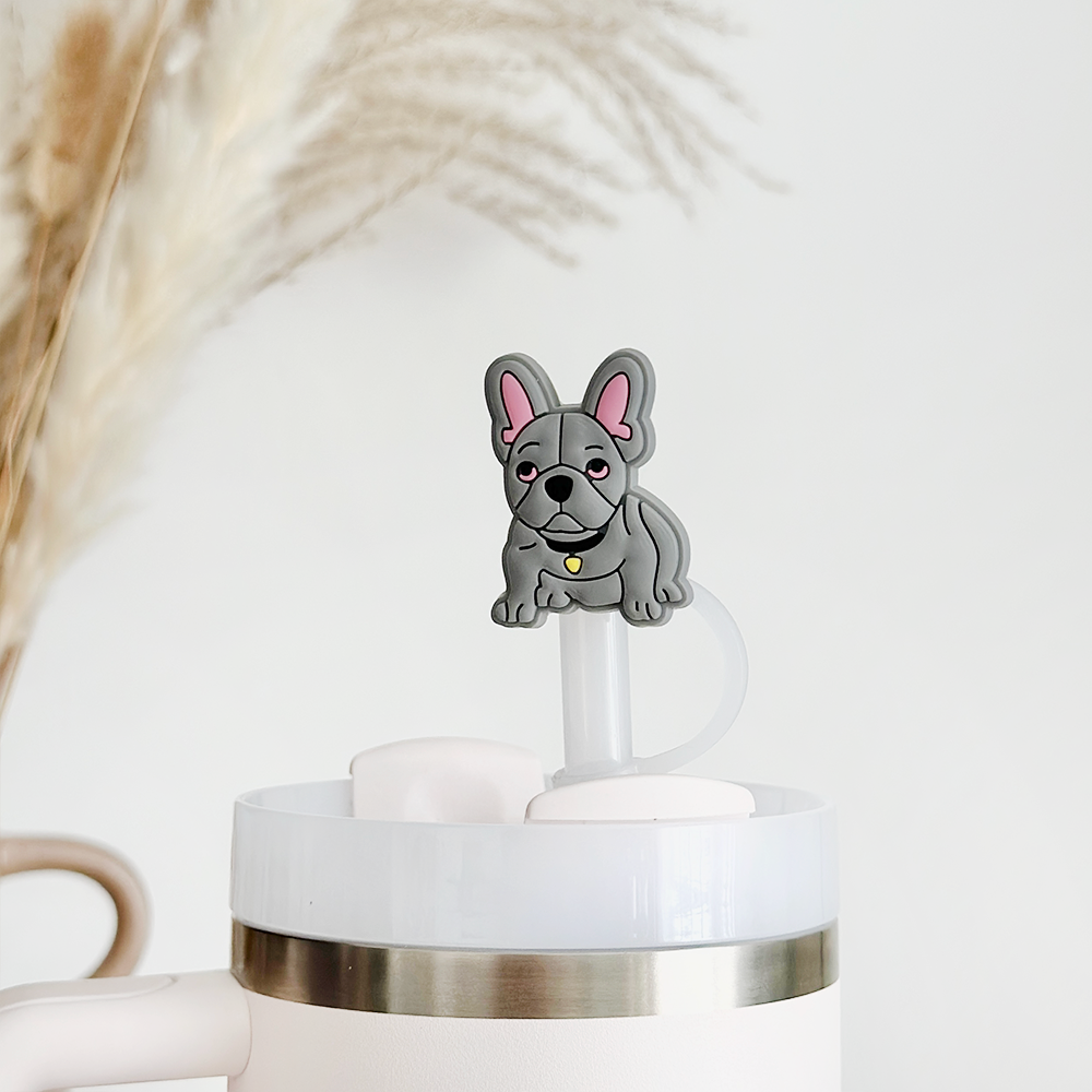 Coconut Lane Blue Frenchie Straw Cover