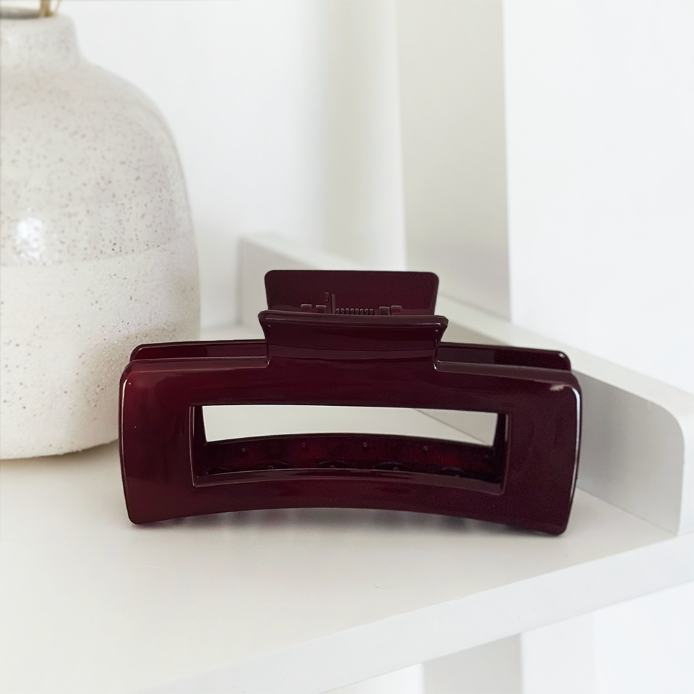 Coconut Lane Burgundy Square Claw Clip