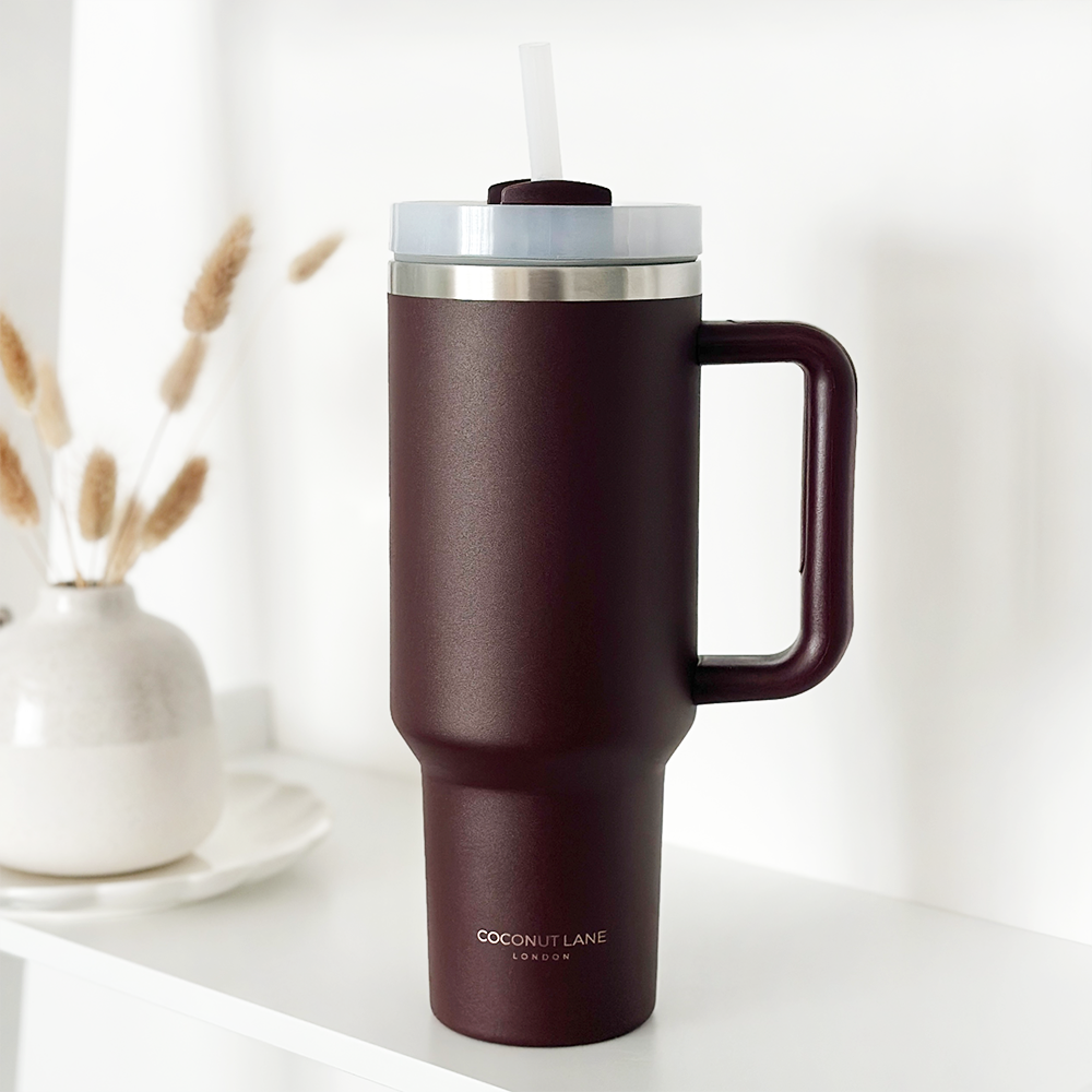 Coconut Lane Burgundy Stainless Steel Tumbler