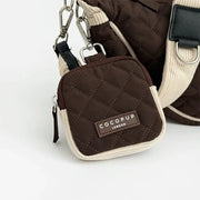 Cocopup Burford quilted dog treat pouch in chocolate brown