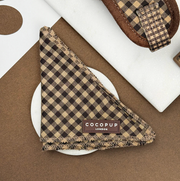 Cocopup London Cotswold Check dog bandana in brown and beige