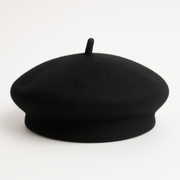 Cocopup London black beret dog hat and designer dog fashion accessory.