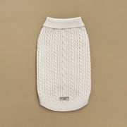 Cocopup London White Mocha cable knit dog jumper