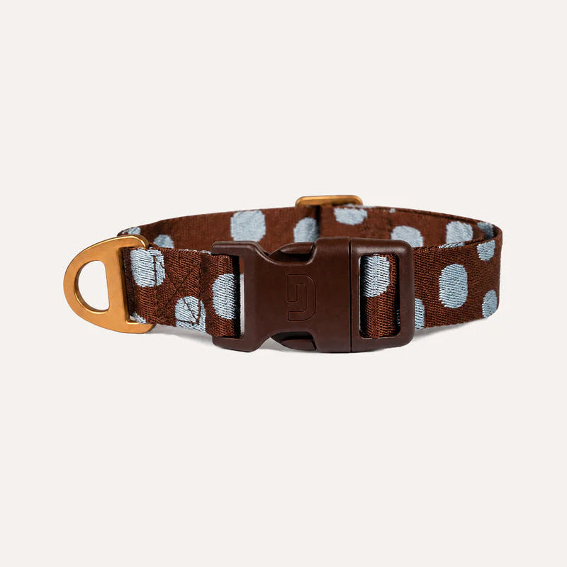 DOGGUO Dot Dog Collar – Brown & Blue