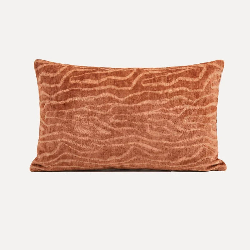 DOGGUO Ethnic beige and brown rectangular jacquard interior cushion