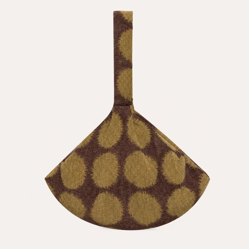 DOGGUO Dot Dog Carrier Bag in mocha brown and pink