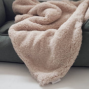 DOGS in the CITY Teddy luxury faux fur dog blanket in Gravel.