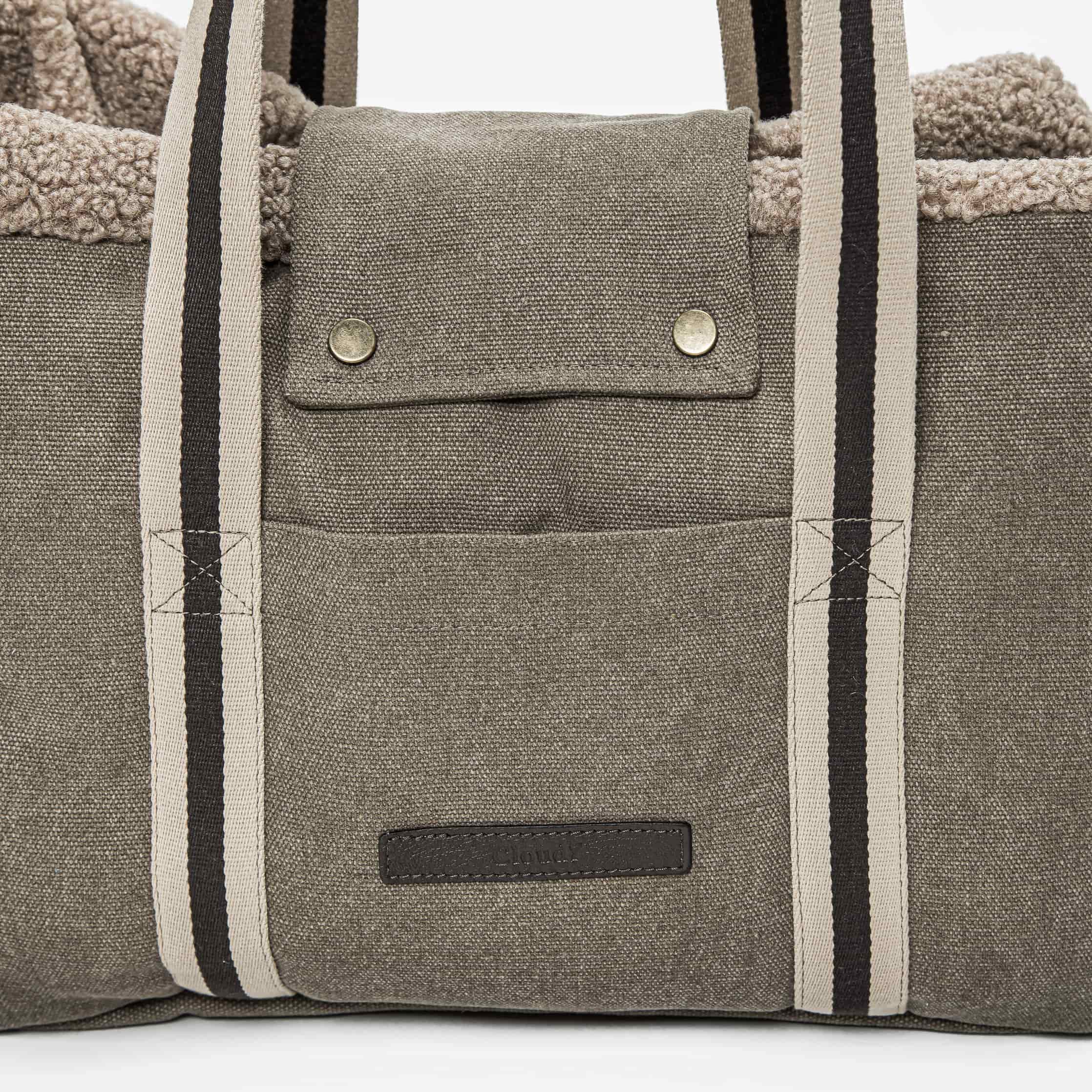 Cloud7 Dog Bag Lucca Canvas Sand suitable for puppies, small dogs and senior pets.