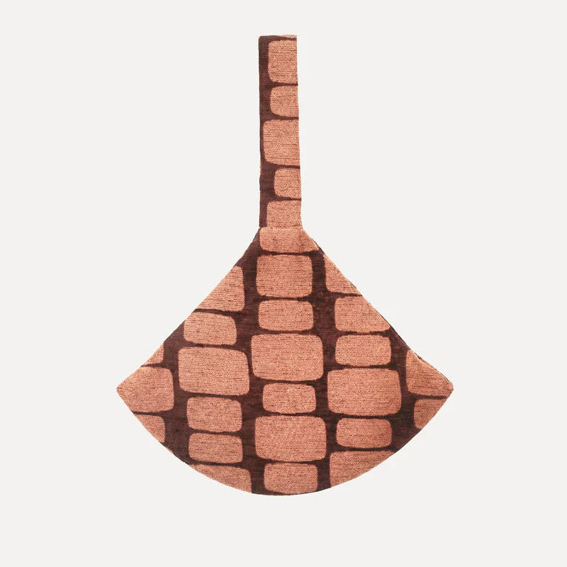 Contemporary woven dog carrier bag with comfortable shoulder strap.